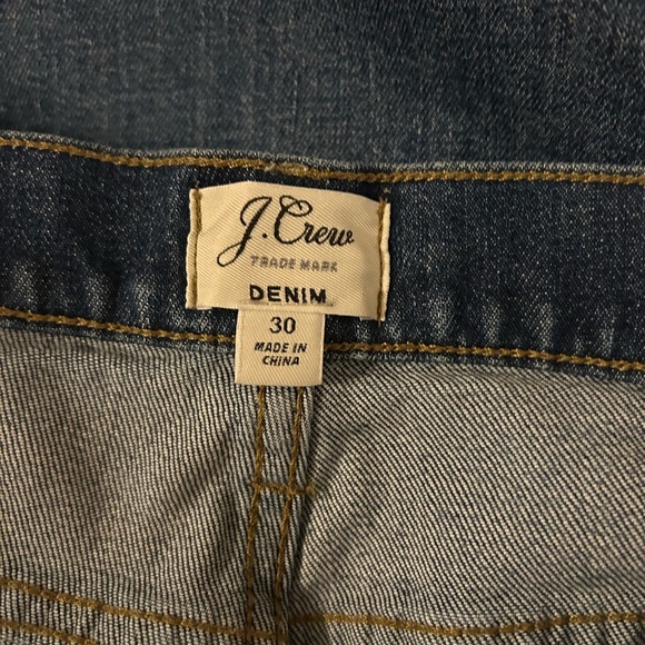 J. Crew Jeans Womens Denim Straight Blue Medium Wash Raw Hem Mid Rise Size 30 - Picture 7 of 8
